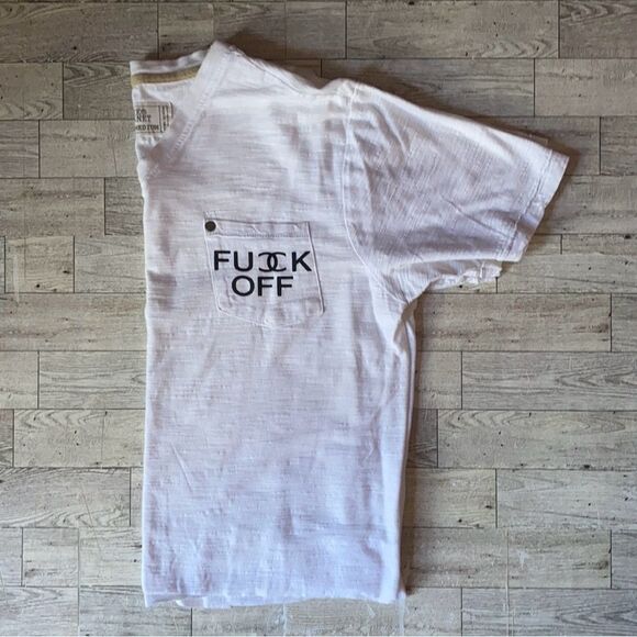 Free Planet, F Off, Upcycled, Cropped, Unisex Pocket Tee - Picture 12 of 13